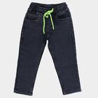 Boys' Light Grey Regular Fit Elastic Waist Jeans, हल्का ग्रे, small