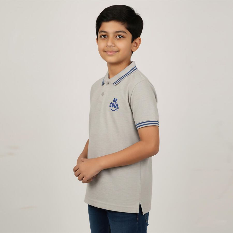 Boys' Half Sleeves T-Shirt, Light Grey, large image number null