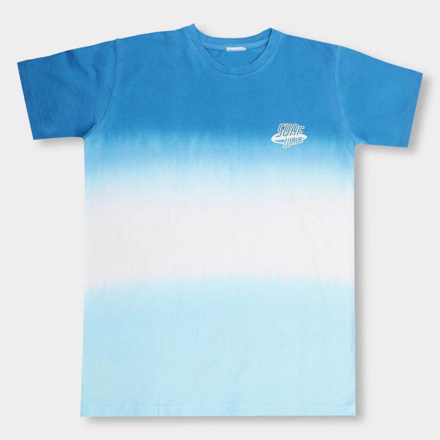 Boys' 100% Cotton Half Sleeves T-Shirt, मध्यम नीला, large image number null