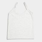 Girls Cotton Solid Vest, Melange Mid Grey, small image number null