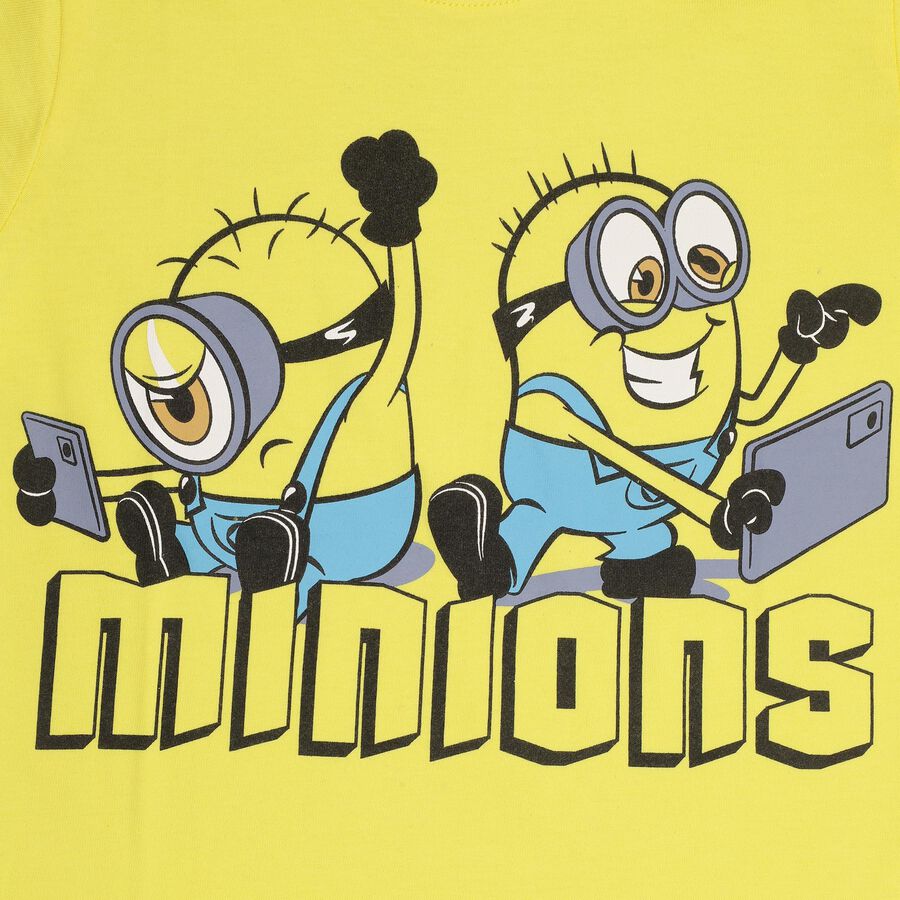 Boys' 100% Cotton Half Sleeves T-Shirt, Yellow, large