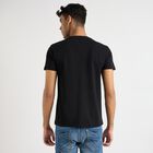 Men's Round Neck Half Sleeves T-Shirt , काला, small image number null