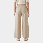 Women's Light Grey High-Rise Wide Leg Flat-Front Trousers, Light Grey, small