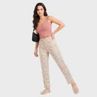 Women's Off White Straight Fit Zebra Print Pyjama, ऑफ व्हाइट, small