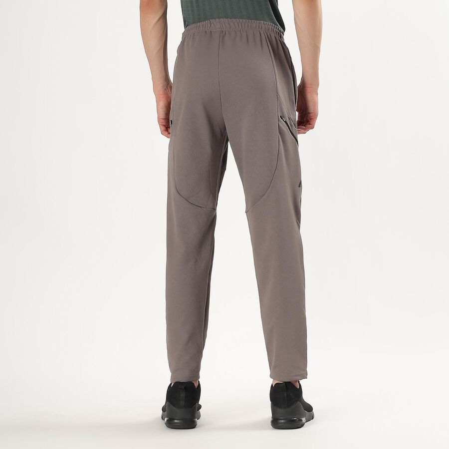 Men's Muted Taupe Regular Fit Cut And Sew Track Pants, Dark Grey, large image number null