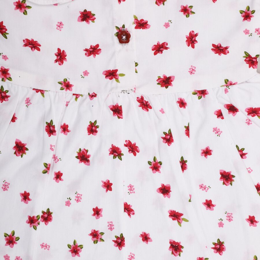 Infant Girls' 100% Cotton Frock , White, large image number null