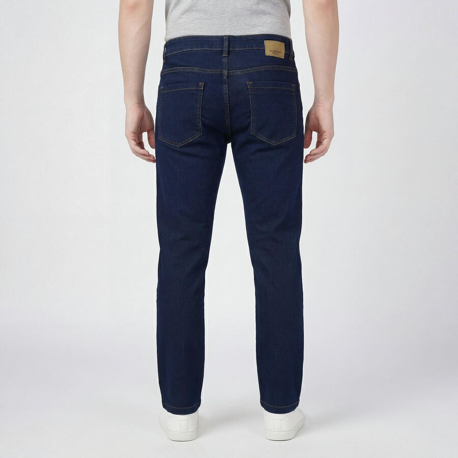 Men's Blue Regular Fit Jeans, Dark Blue, large