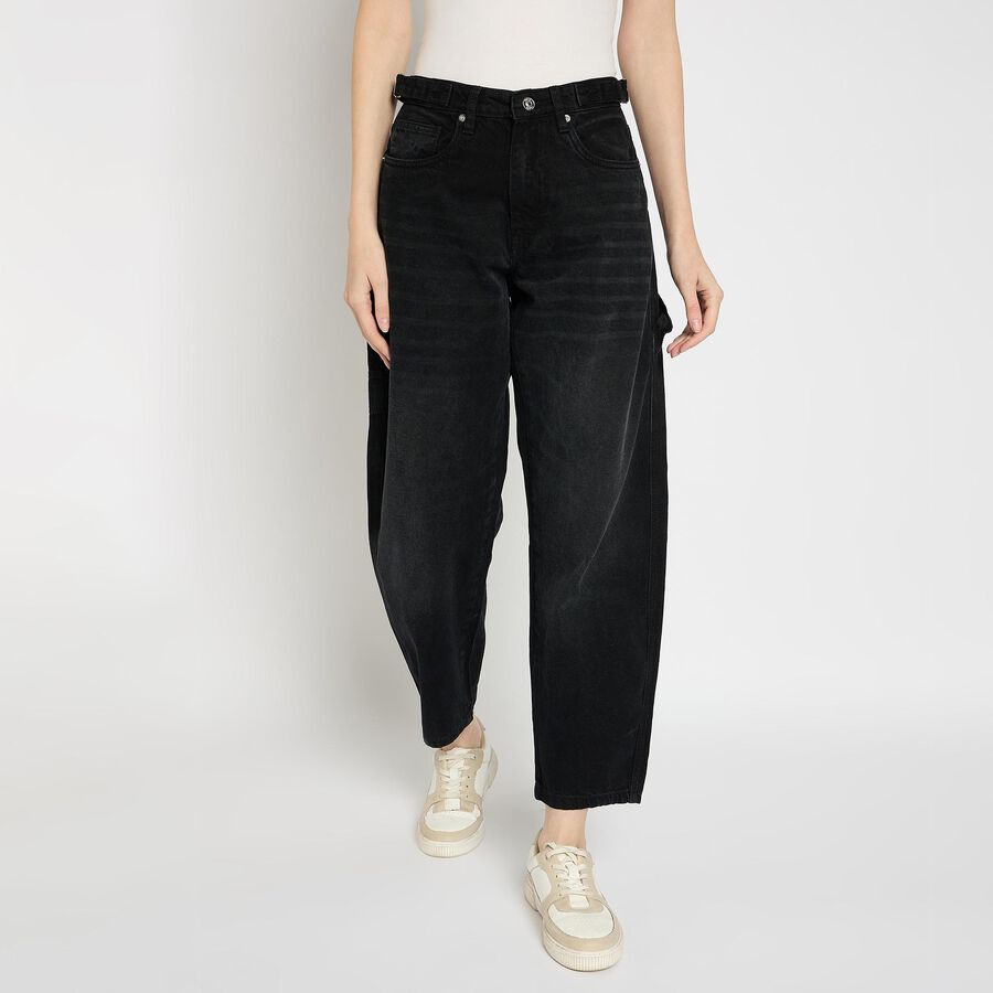 Ladies' 100% Cotton Jeans , Black, large image number null