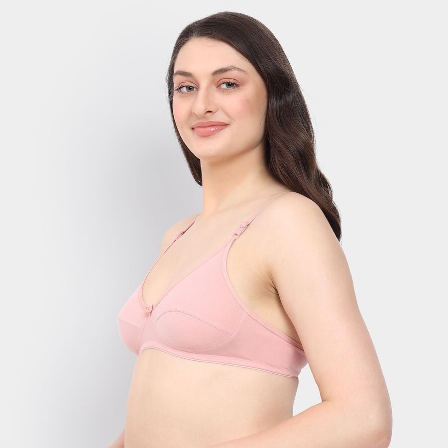 Ladies' 100% Cotton Bra , Light Pink, large image number null