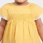 Infants' Yellow Smocked Embroidered Frock, पीला, small