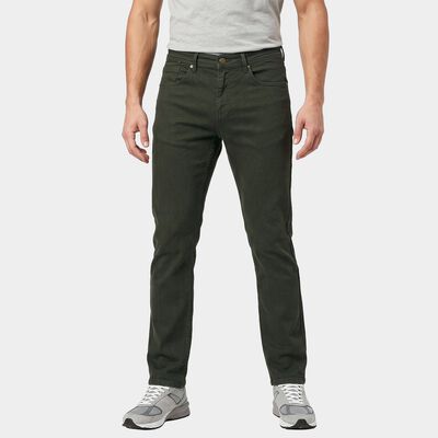 Men's Olive Green Slim Fit Solid Jeans