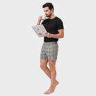 Men's Dark Blue Relaxed Fit Checked Boxers, Dark Blue, small