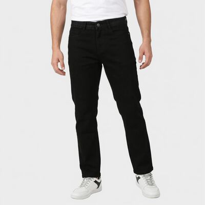 Men's Black Slim Fit Solid Jeans