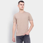Cotton Round Neck T-Shirt, Beige, small image number null