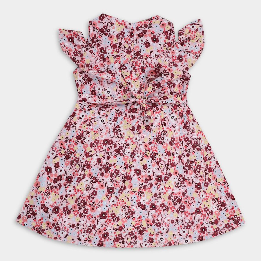 Girls' 100% Cotton Frock , हल्का गुलाबी, large image number null