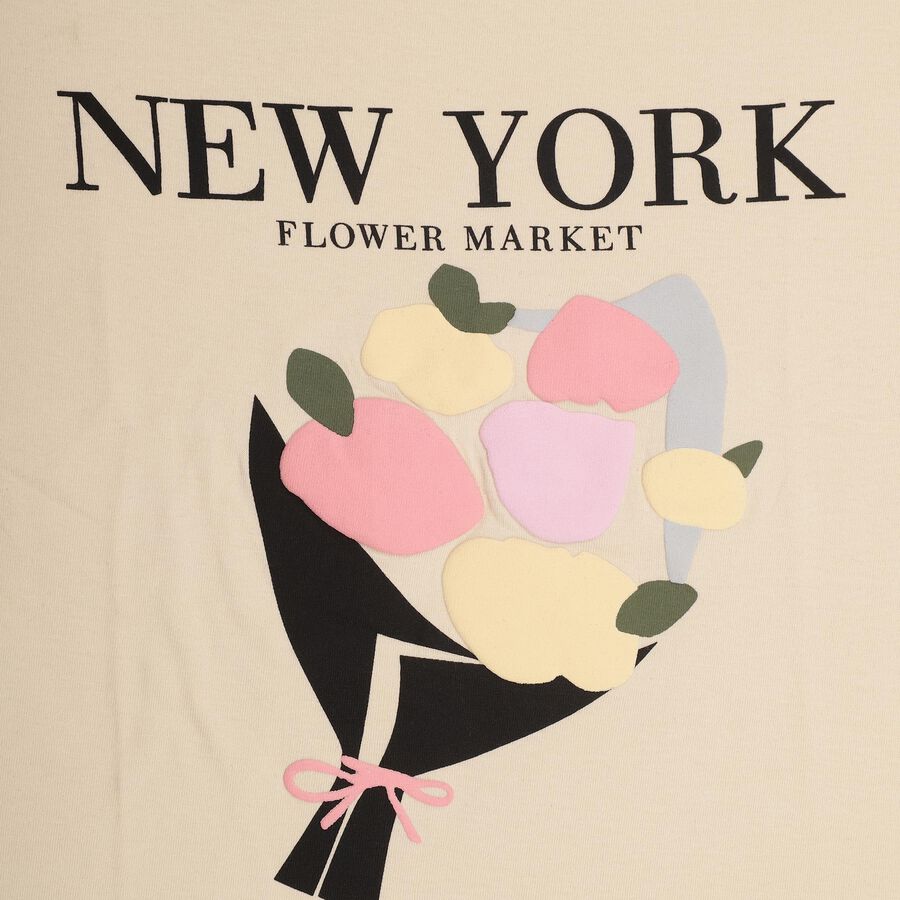 Girls' 100% Cotton T-Shirt, Off White, large image number null