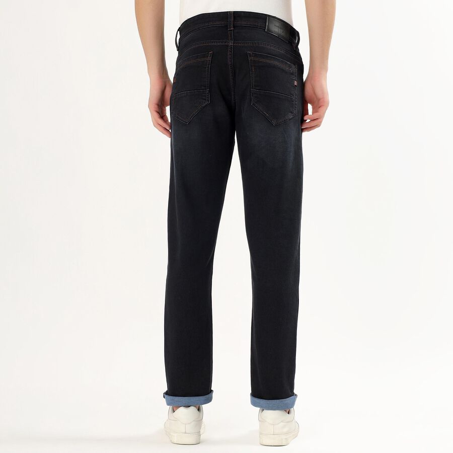 Men's Deep Charcoal Black Slim Fit Jeans, गहरा नीला, large image number null