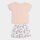 Infant Boys' Peach Cotton Boat Neck Graphic Baba Suit, Peach, small image number null