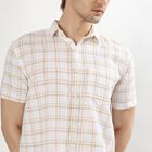 Men's Light Beige Cotton Classic Casual Shirt, गहरा पीला, small image number null
