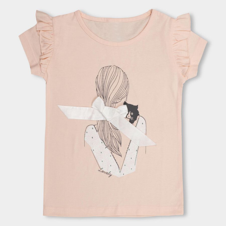 Girls' 100% Cotton T-Shirt , Light Pink, large image number null