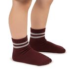 Girls' Soft Pink Regular Fit Ankle-Length Socks Pack of 1, मरून, small image number null