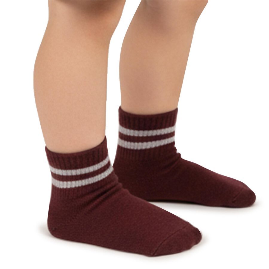Girls' Soft Pink Regular Fit Ankle-Length Socks Pack of 1, मरून, large image number null