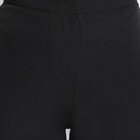 Solid High Rise Flared Trousers, Black, small image number null