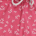 Girls' Bright Pink Floral Printed Cotton Blend Pyjama, गुलाबी, small image number null