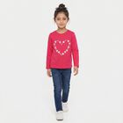 Girls Fuchsia Round Neck Regular Top, रानी (फ्यूशिया), small
