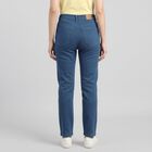 Women's Blue Straight Fit Classic Jeans, Mid Blue, small
