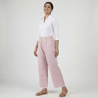 Women's Pink High-Waist Solid Palazzos, Light Pink, small