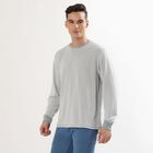 Men's Light Grey Crew Neck Casual T-Shirt, Light Grey, small image number null