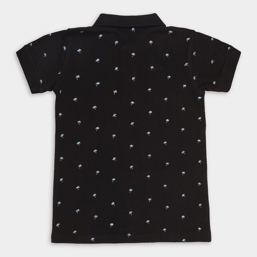 Boys' 100% Cotton Half Sleeves T-Shirt, काला, large image number null