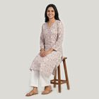 Women's Lilac Neck Kurta, लाइलेक, small