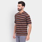 Men's Round Neck Half Sleeves T-Shirt , Brown, small