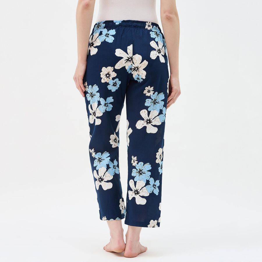 Women's Soft Lavender Purple Relaxed Fit Pyjama, नेवी ब्लू, large