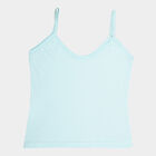 Girls Cotton Solid Vest, Light Blue, small image number null