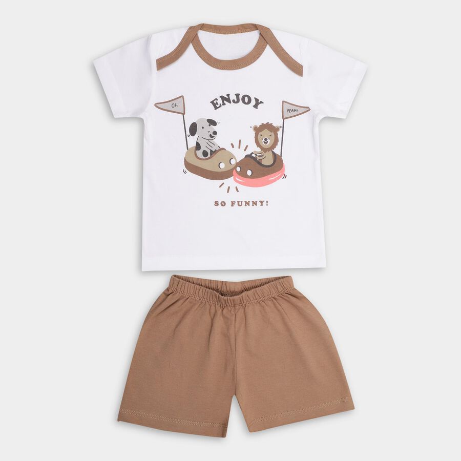 Infants' 100% Cotton Baba Suit, Beige, large image number null