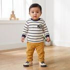 Infants Navy Blue Cotton Crew Neck Regular T-Shirt, Navy Blue, small