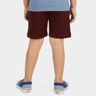 Boys' Maroon Regular Fit Printed Bermuda Shorts, Maroon, small