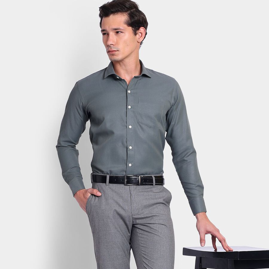 Men's Formal Shirt, Dark Green, large image number null
