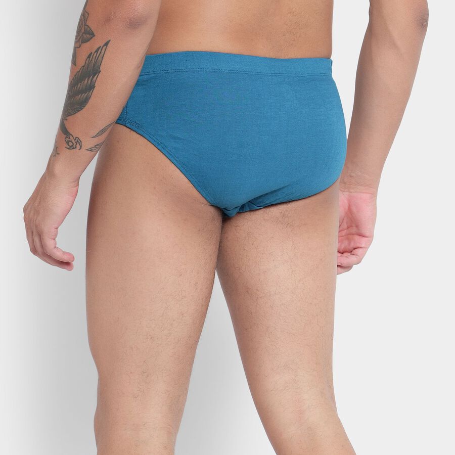 Cotton Solid Brief, Teal Blue, large