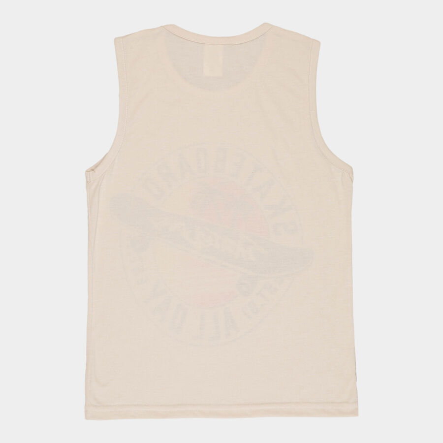 Boys Round Neck T-Shirt, Beige, large image number null