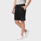 Men's Black Regular Fit Drawstring Bermuda Shorts, काला, small