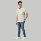 Men's White Cotton Half Sleeves Spread Collar Regular Fit Shirt, सफ़ेद, small