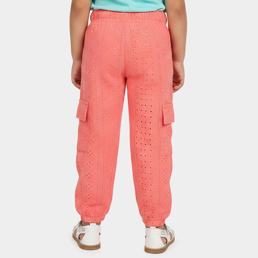 Girls Pink Regular Fit Solid Pyjama, गुलाबी, large