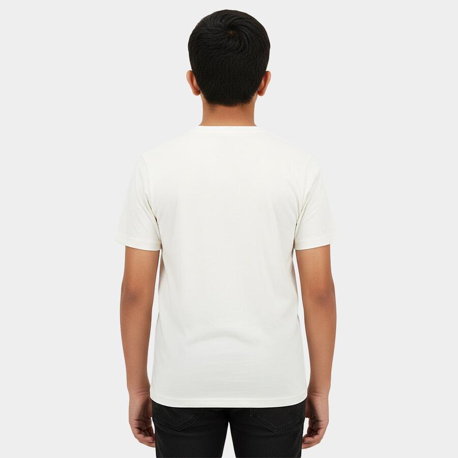 Boys' Half Sleeves T-Shirt, Off White, large
