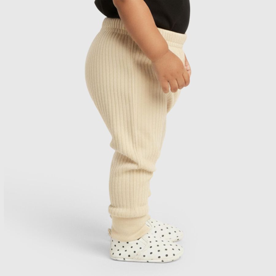 Infants Light Beige Thermal Pants, Beige, large image number null