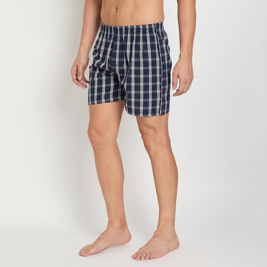 Men's 100% Cotton Boxers, नेवी ब्लू, large image number null