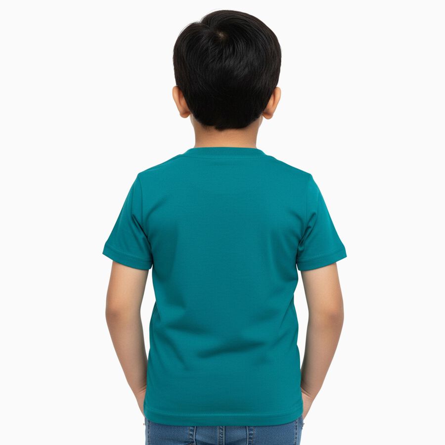 Boys' Half Sleeves T-Shirt, Dark Green, large image number null